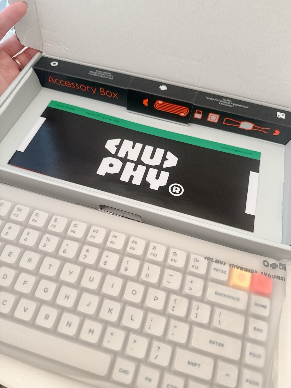 NuPhy Node75 V1 Wireless Mechanical Keyboard RGB – White – Open Box